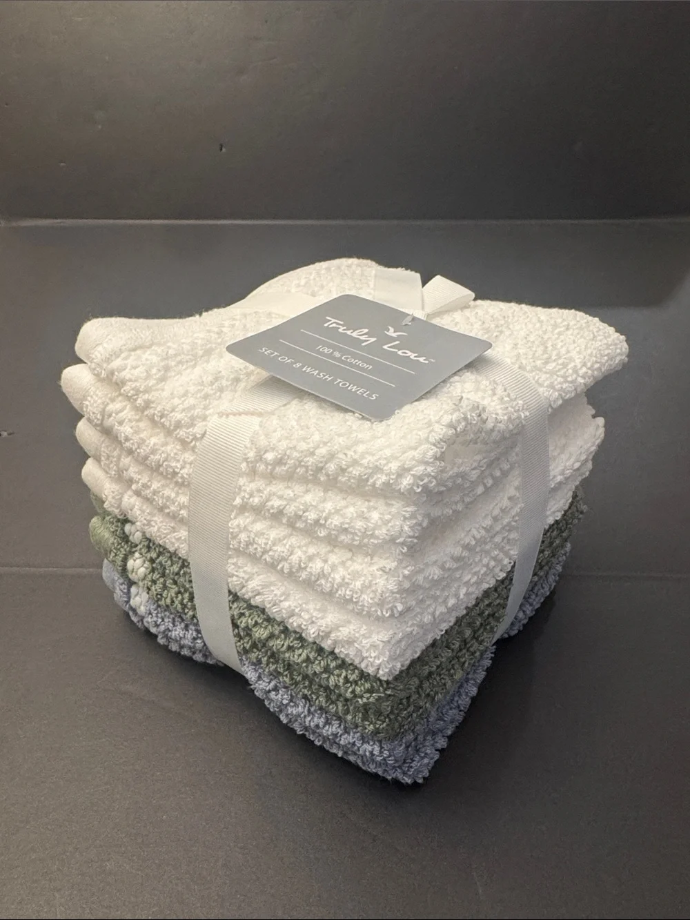 8pc TRULY LOU 💯% Cotton Washcloth Towel Set - 4WT2OIL2M0